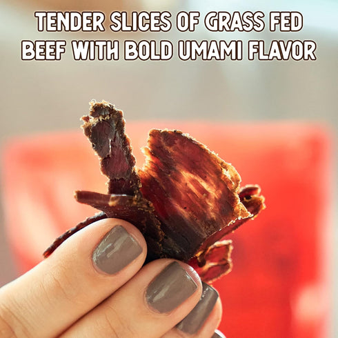 Ayoba Spicy Grass Fed Beef Biltong Slices (4 Ounce, Pack of 1) - Keto Friendly Air-Dried Grass Fed Beef Paleo Snacks - Gluten Free, Whole 30 Appro...