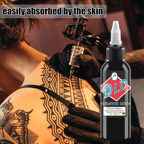 Tattoo Ink 8 oz/Bottle Black Supplies Permanent - Tattoo Ink Black for Art Tattoo - Super Black | YMTID-240-1...
