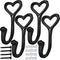 ZEYU Heavy Duty Coat Hooks, 4pcs Cast Iron Love Heart Shape Wall Hooks for Hanging Coats, Black No Rust Hooks for Scarf, Bag, Towel, Key, Cap, Cup...