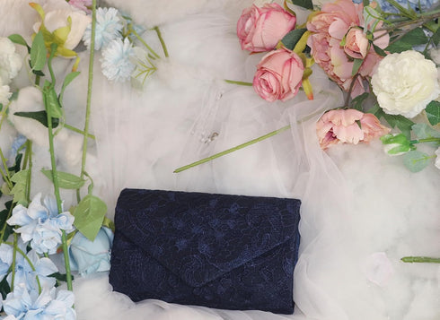 Women Lace Evening Clutch Purse Floral Envelope Handbag Elegant Prom Wedding Party Bag...