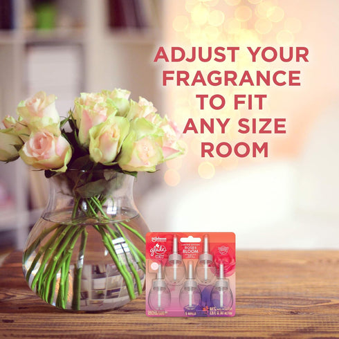 Glade PlugIns Refills Air Freshener, Scented and Essential Oils for Home and Bathroom, Rose & Bloom, 3.35 Fl Oz, 5 Count...