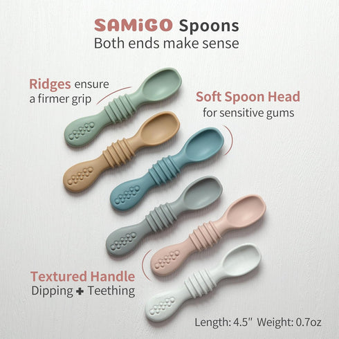 Baby Bowl and Spoon Set with Suction and Lid, Silicone Baby Food Bowl, First Stage Baby Feeding Set, Self Feeding Essentials for 6+ Months (Rose)...
