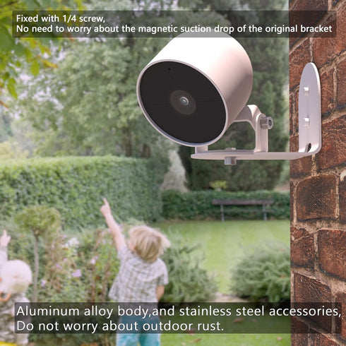 Metal Wall Mount Compatible with Google Nest Cam Outdoor Battery 2nd Generation, Anti-Drop, Provide Better Viewing Angles (Pack of 2)...