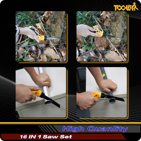 TOOLAN: 16-In-1 Multi Blades Hand Saw With Screw Driver (Manual Saw, Not Electric). For Cut Wood, Metel, Plastic, Sheetrock, Dry Wall Saw, Plywood...