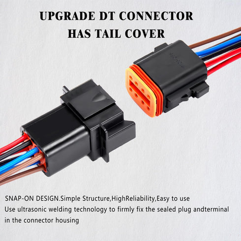 8 Pin Waterproof Connector,8 Wire Electrical Car Auto Connector,With 20CM 16AWG Long Male Female Plug Quick Disconnect Wire Connectors for Car Tru...