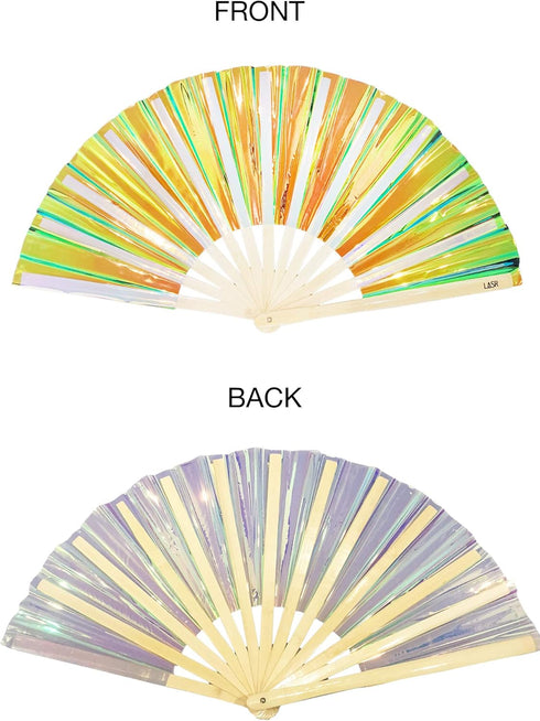Liquid Shockwave Fluid Iridescent Fan Festival Hand Fan, Rave Gear, Exclusive...