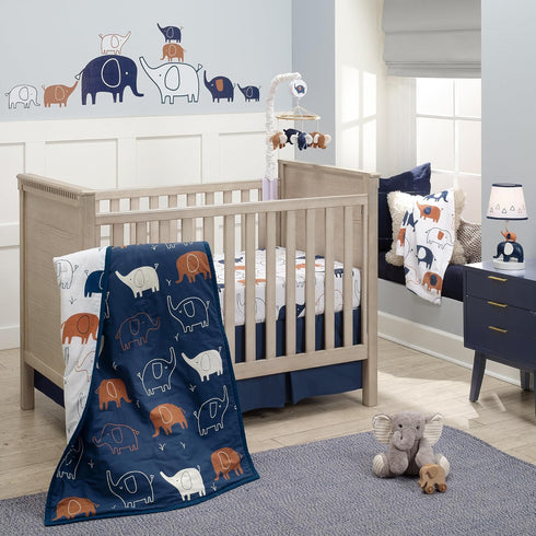 Lambs & Ivy Playful Elephant White/Blue Baby/Infant Changing Pad Cover...