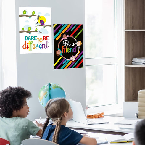 easykart labels Motivational Poster for Classroom - Set of 6 Growth Mindset Art Wall Posters, Inspirational Posters for Middle and High School Off...