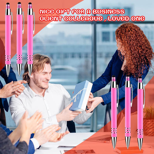 Cobee Stylus Tip Ballpoint Pens, 6 Pieces 1.0mm Retractable Ball Point Pen Medium Point Smooth Writing Pen Black Ink Metal Pen Stylus Nice Pen for...