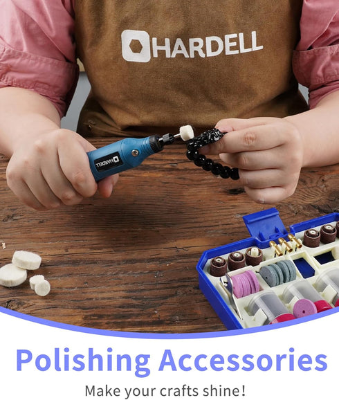 HARDELL Rotary Tool Accessories, 227pcs Power Rotary Tool Accessories Kit, 1/8"(3.2mm) Diameter Shanks, Universal Fitment for Easy Cutting, Polish...