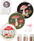 Santune 3 Sets Embroidery Kit for Beginners,Cross Stitch Needlepoint Kits for Adults Starter Easy Stamped Mushroom Pattern Fabric Hand Crafts,Hoop...