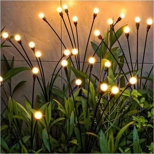 2 Pack Solar Garden Lights, 10 LED Solar Firefly Light Outdoor Waterproof, 8 Modes Solar Outdoor Lights, Swaying Solar Garden lights for Landscape...