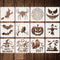 12 Pieces Halloween Stencils Reusable Plastic Halloween Theme Drawing Stencils for Painting on Wood Walls Fabrics Window, 7.9 Inches...