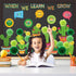 66 Pieces Cactus Classroom Decor When We Learn We Grow Bulletin Board Decorations Set Cactus Cutouts Tissue Paper Pompoms for Kindergarten Element...
