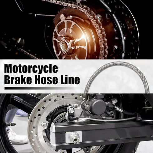 X AUTOHAUX Brake Hose AN3 28 90 Degree M10 Motorcycle Hydraulic Brake Line Oil Hose Pipe Fitting for ATV Motorcycle Motocross Racing Bike 200cm Si...