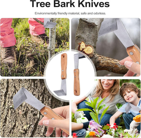 GANAZONO Fruit Tree Grafting Tool Bark Spud Debarking Tool Log Peeler Draw Shave Knife Garden Fruit Tree Bark Removal 2pcs Stripping Cutting Tool ...
