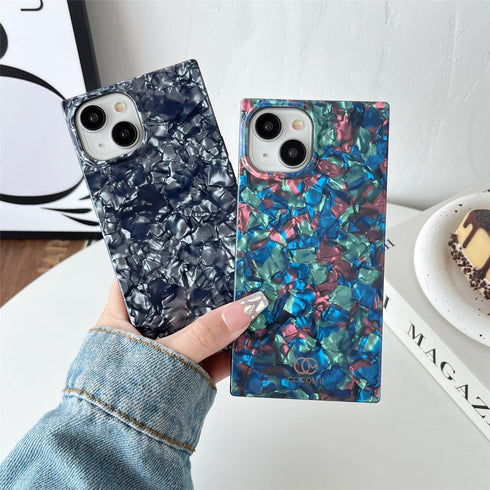 Cocomii - Square Case Compatible with iPhone 15 - Opalescent Pearl Protective Phone Case for Women, Aesthetic Square Edges with Iridescent Glitter...