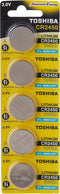 TOSHIBA CR2450 3V Lithium Coin Cell Battery 5 Batteries in Strip Child-Resistant Packaging...