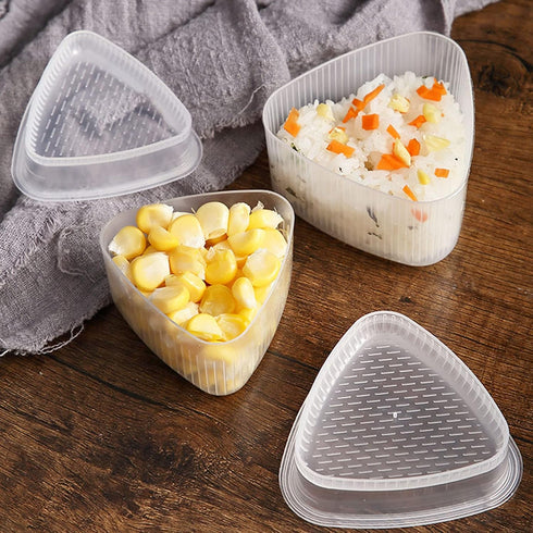 Rice Ball Maker - 3 Pack Onigiri & Sushi Mold Kit for Kids - Triangle Musubi Maker Press for Bento Box Accessories...