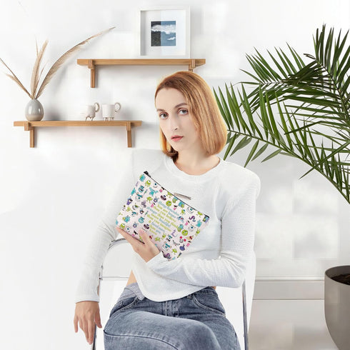 WZMPA Mike & Sully Cosmetic Bag Boo & Roz & Celia Fans Gift You Are Braver Stronger Beautiful Than You Know Monsters Makeup Zipper Pouch Bag Mike ...