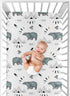Baby or Toddler Fitted Crib Sheet for Bear Mountain Watercolor Collection by Sweet Jojo Designs...