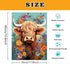 Meothan Cow Paint by Numbers for Adults Highland Cow Paint by Number for Adults Beginner Flower Paint by Numbers Canvas DIY Oil Painting Acrylic P...