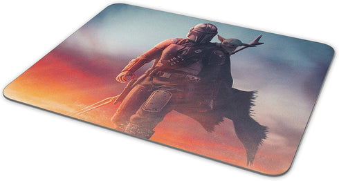 Baby Yoda and Mandalorian Mouse Pad, Rectangular Non-Slip Rubber Mouse Pad, Used for Office Work and Home Gaming Mouse Pad, 9.5 inches x 7.9” x 0....