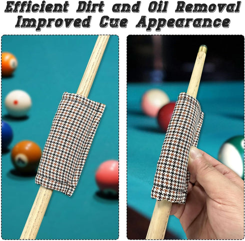 Billiards Brush Pool Table and Rail Brush Cleaning Tools Set with Cloth Cue Shaft Slicker & Small Cue Chalk Cube...
