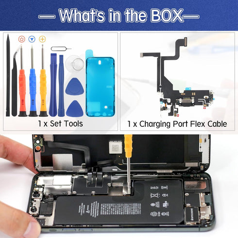 for iPhone 13 Pro Charging Port Flex Cable Replacement for iPhone 13 Pro Replacement Charging Port USB Charger 13 Pro Dock Connector Board with To...