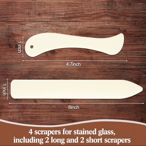 Stained Glass Tools 4 Pieces FID Stained Glass Plastic Burnisher Flat Stained Glass Foil Holder Stained Glass Supplies for Stained Glass Work DIY ...