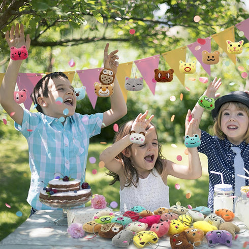 36 PCS Mini Animal Plush Toys Set Cute Small Animal Stuffed Toy Keychain for Party Favors Keychain Ornament for Goody Bag Easter Egg Stuffers Carn...