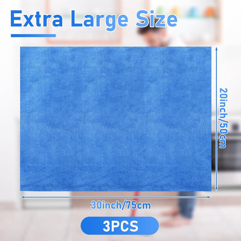 3 Pcs Extra Large Microfiber Cleaning Cloth 30" x 20" Washable Reusable Microfiber Towel Streak Free Lint Free Cloth for Cleaning Home Glass Offic...