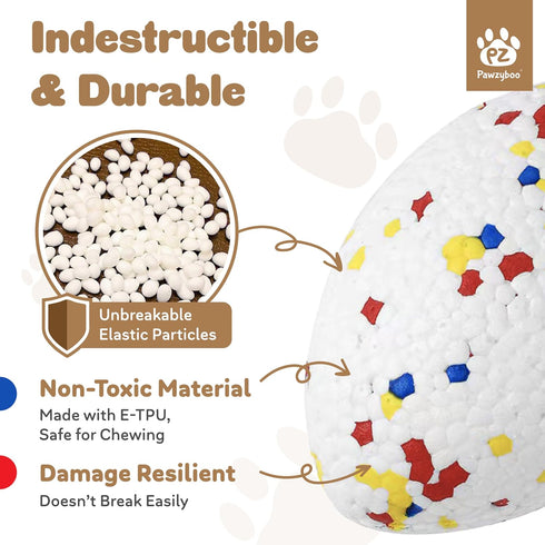 Pawzyboo Indestructible Dog Ball, Durable Dog Balls Aggressive Chewers to Fetch, Football Toy for Dogs, Tough Large Dog Balls, Dog Chew Balls, Vir...