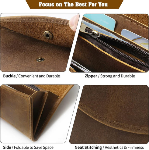 Jack&Chris Leather Multi Card Organizer Wallet Credit Card Holder Thin Wallet with Zipper Pocket,MBNM026...