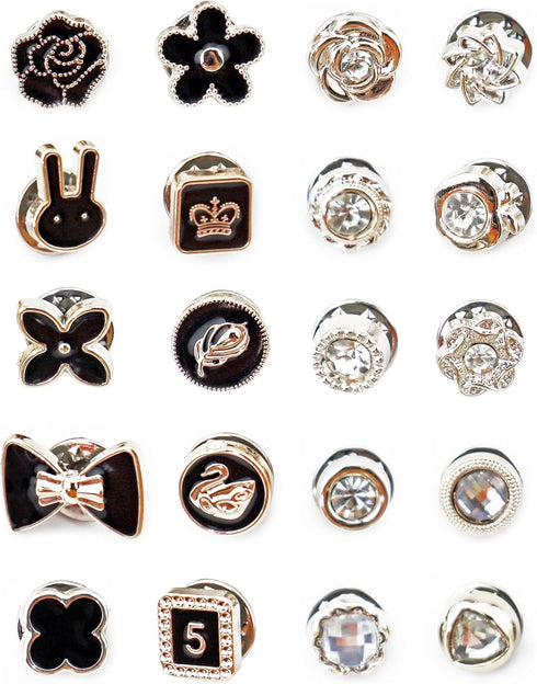 40 Pcs Women Shirt Brooch Pins, Mini Cover Up Enamel Safety Lapel Pins Buttons Sweater Shawl Clips for Women Clothing Dress Supplies (20 Style)...