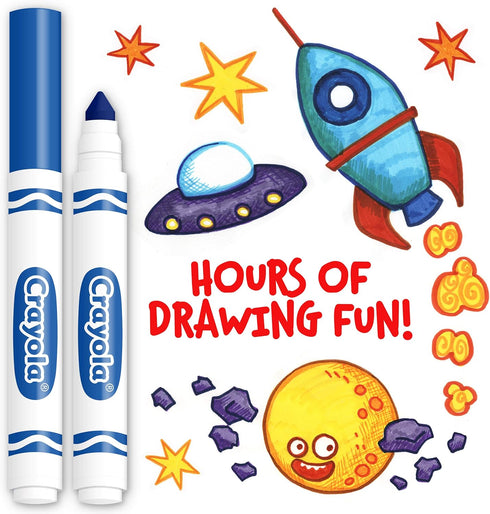 Crayola Broad Line Markers - Blue (12Ct), Markers for Kids, Bulk School Supplies for Teachers, Nontoxic, Marker Refill with Reusable Box...
