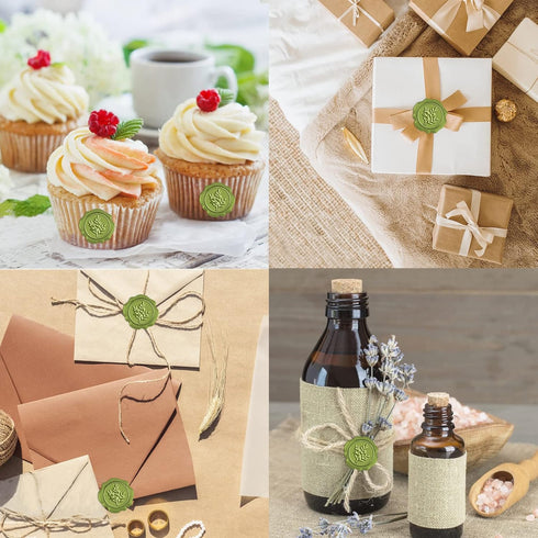 CRASPIRE 50pcs Wax Seal Stickers Wedding Self Adhesive Wax Seal Stamp Stickers Olive Branch Leaves Envelope Wax Stickers for Wedding Invitation DI...