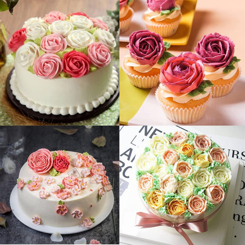 Hendiy 7Pieces/set Cake Decorating Tips Set Cream Icing Piping Fondant Rose Nozzle Pastry Tools Fondant Decorating Tools...