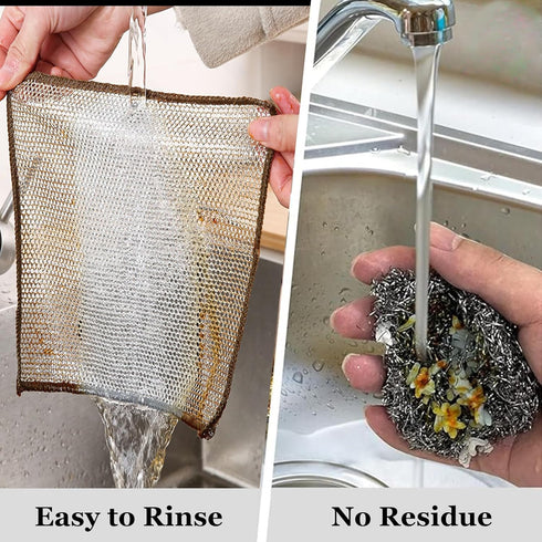 Multipurpose Non-Scratch Wire Dishcloth, Reusable Wire Dish Towel for Wet and Dry Wire Dishcloth for Dishes Sinks Counters Tops of Stoves, 2024 Ne...