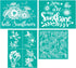 JAJADO 4 Pcs Wild Flower Stencils Plant Self Adhesive Silk Screen Stencils Reusable Sunflower Floral Flower Spring DIY Stencils for Painting on Wo...