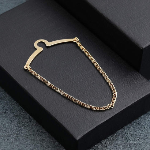 JOVIVI 2pcs Set Men's Silver Golden Necktie Tie Clips Link Chain Cravat Collar Pins Brooch w/Box...