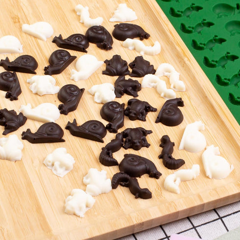 Mini Animal Silicone Mold - 70 Cavities Chocolate Candy Molds with Frogs, Lizards, Snails Shape for Making Gummy/Cake Decor/Fondant/Biscuits/Fruit...