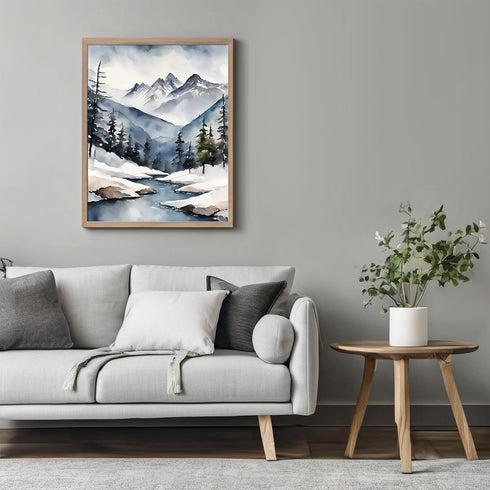 Posterizer 1 pcs-beautiful snowy scenary in winter -5-Landscape & Nature Art-GIft for Men Women Teens-Dining Room Decor- unframed wall art...