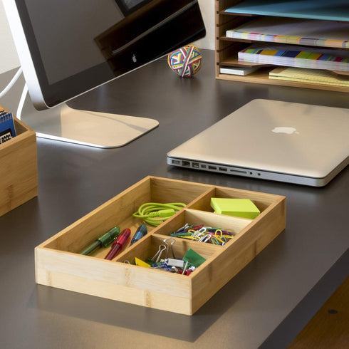 Lipper International 824, Bamboo Wood 4-Compartment Organizer Tray, 11 5/8" x 7 7/8" x 1 3/4"...