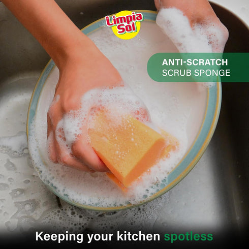 | Pack 12 Anti Scratch Scrub Sponge | Cleaning Supplies Sponges | Dish Scrubber - Home & Kitchen Utensils | Cleaning Tools...