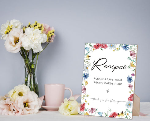 Leave Your Recipe Cards Here, Wedding Party Signs, for Wedding Decorations, bridal shower decorations, for Bridal Shower, Wedding Reception and Ba...