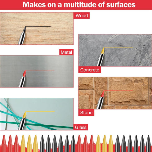 2.8 mm Pencil Refills for Carpenter Mark Pencils, Solid Deep Hole Mechanical Construction Pencil Replacements, Pencil Refills for Woodworking Scri...