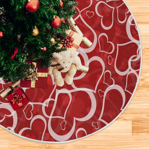 Valentine's Day Tree Skirt Love Heart Christmas Tree Skirt for Holiday Party Decoration 36 Inch...