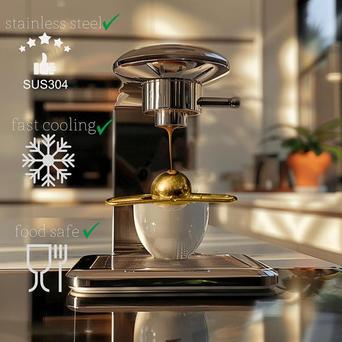 Stainless steel Chilling Coffee Espresso Ball for Coffee Lovers Gold Silver Java Ball Brew Chilling Ball (Gold)...
