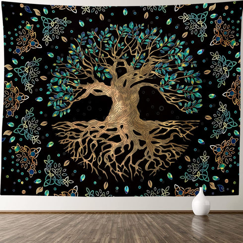 XGXL Life Tree Tapestry Wall Hanging - Bohemian Hippie Wishing Tree Tapestries Psychedelic Wall Carpet Mystic Aesthetic Wall Tapestry for Living R...